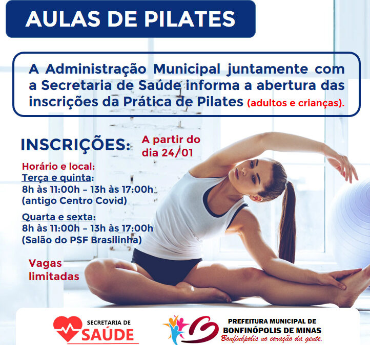 Inscrições para a Prática de Pilates em Bonfinópolis de Minas