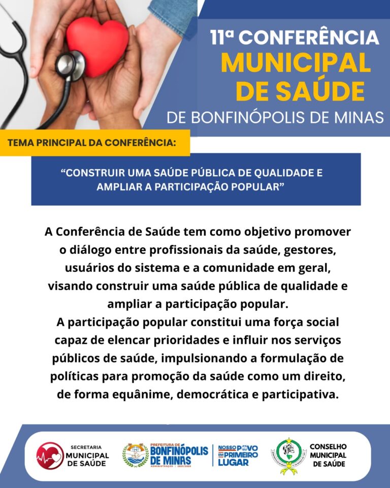 Regimento interno da XI Conferência Municipal de Saúde de Bonfinópolis de Minas